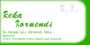 reka kormendi business card