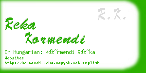 reka kormendi business card